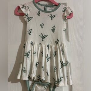 Kyte baby Twirl bodysuit dress in Eucalyptus